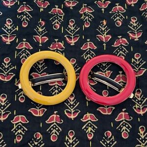 J crew circle enamel hair barrettes